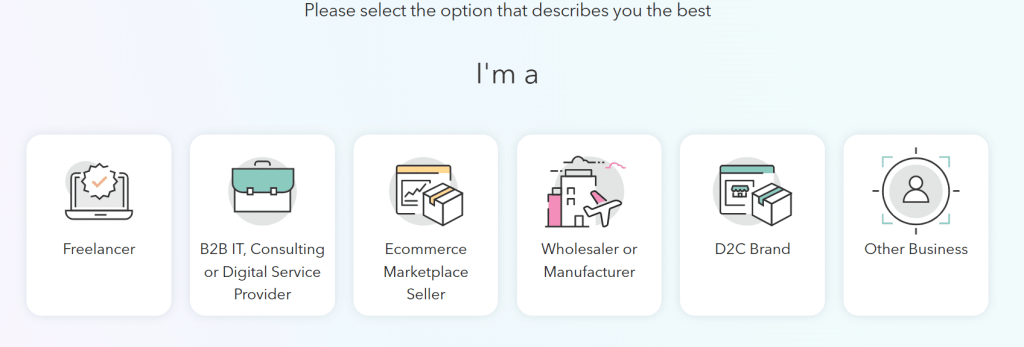 Payoneer business category selection